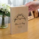 Personalised Wooden Frame Block By KreateSquare with Oak Wood Finish Engrave for Couple Wedding Anniversary Gift for Her & Him